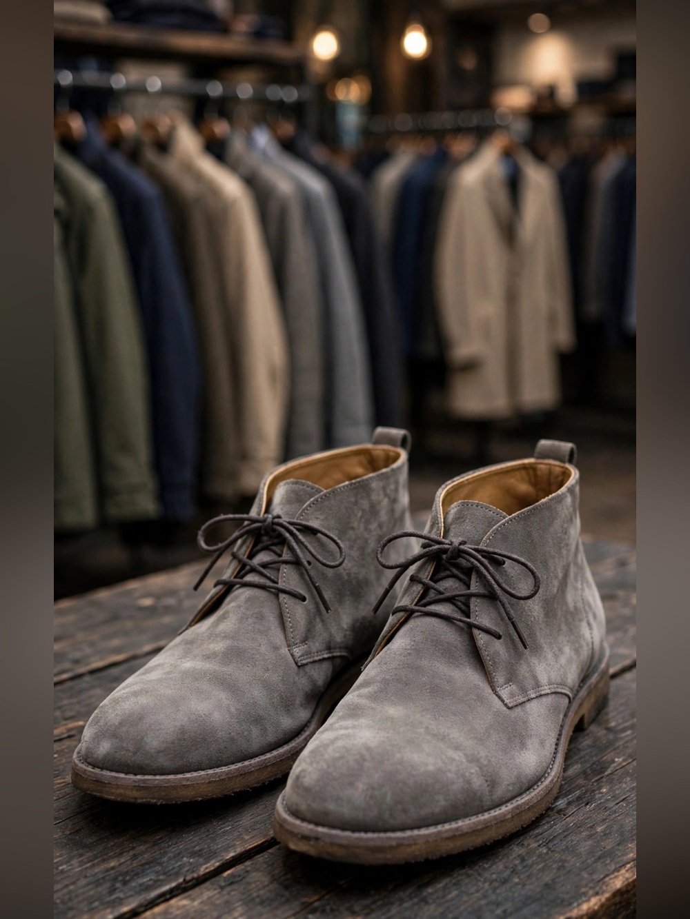 Ross & Snow Gray Suede Chukka Boots Mens Size 11 Handmade in Italy Gently Worn